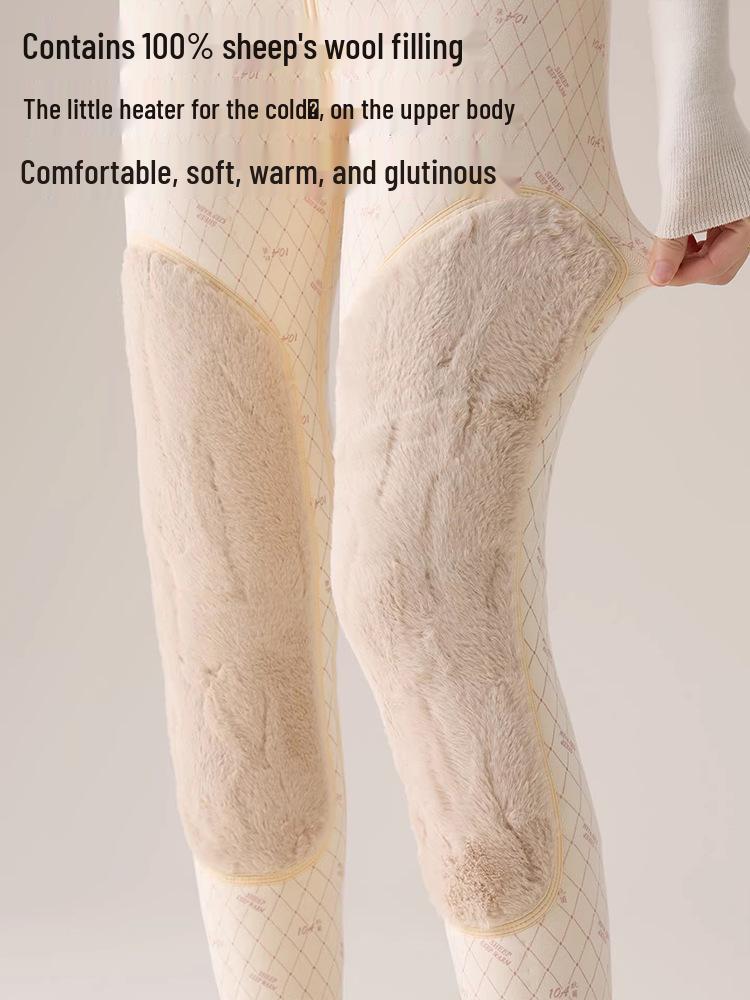 Women's High-Waisted Slimming Warm Cashmere Knee Pad Pants