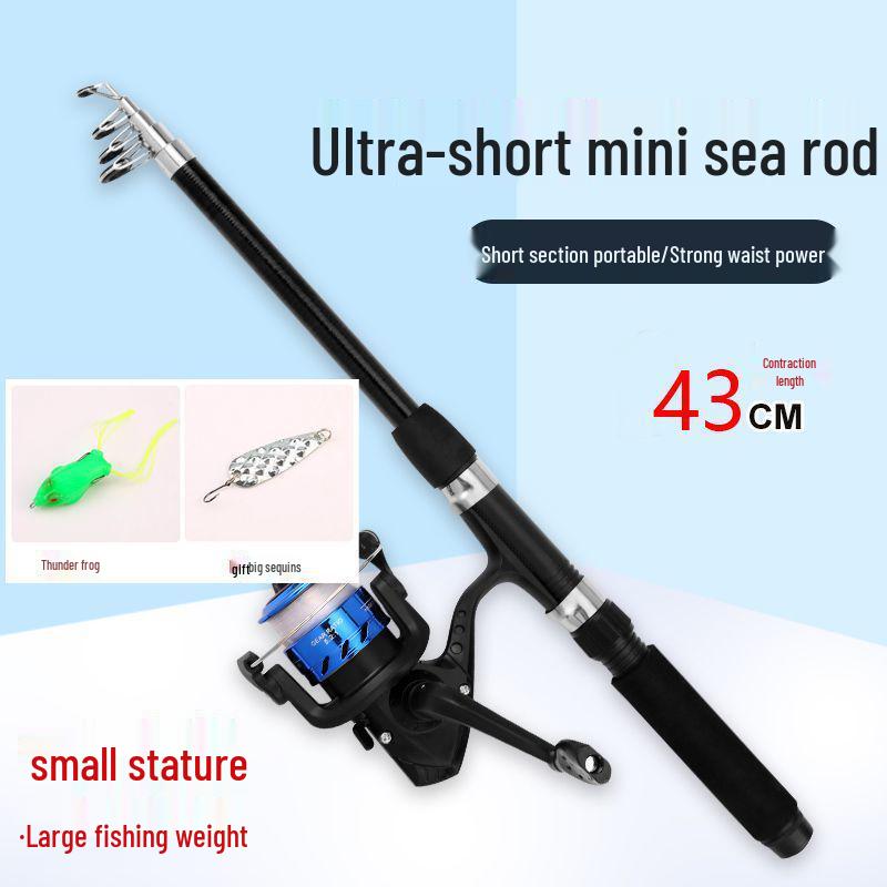 43cm Portable Mini Telescopic Lure Fishing Rod Set for Beginners