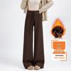 Winter 2026 Damen High-Waist Woll-Schlaghosen mit Plus Samt und Eleganter Drapierung