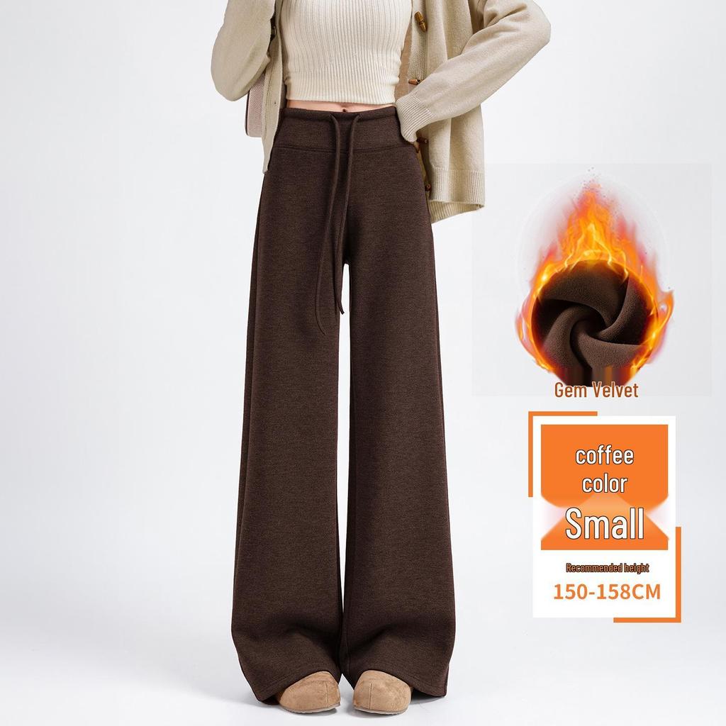 Winter 2026 Damen High-Waist Woll-Schlaghosen mit Plus Samt und Eleganter Drapierung