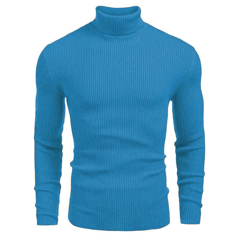 Men's Turtleneck Sweater Autumn and Winter, Men's Sweater Long-sleeved Pullover, New Green.