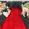 Used 606aa20Antique kimono, furisode, five crests, wave and imperial carriage, retro modern, Taisho Roman, Showa retro, Japanese and Western MIXGood