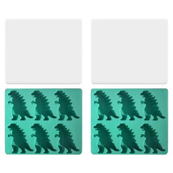 Dinosaur Ice Cube Mold Easy Fill Release 6 Cavity Gojira Ice Tray Freezer Safe Ice Maker for Summer Drinks Cocktail Party