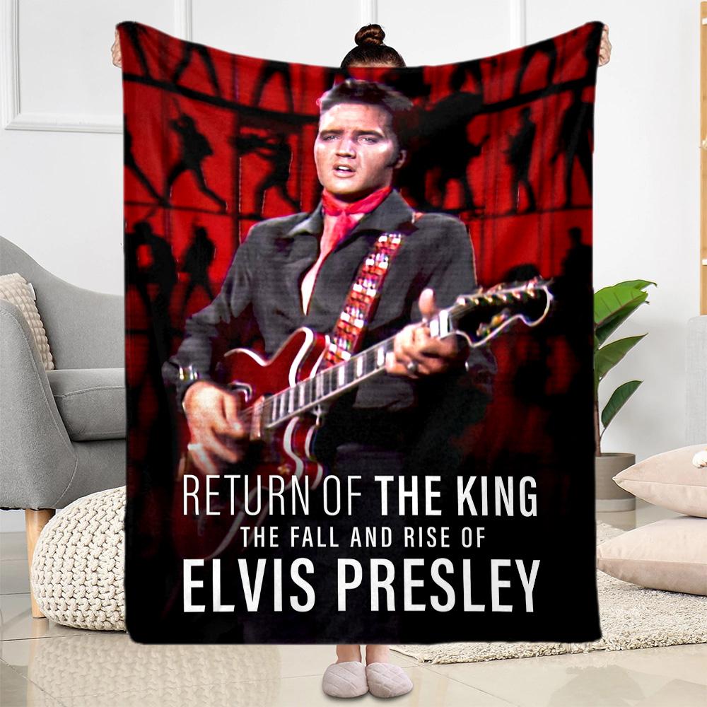 Elvis Presley's Musical Journey Blanket Durable Comfort Great for Livingroom Picnics Chair for All Occasions Playful Design
