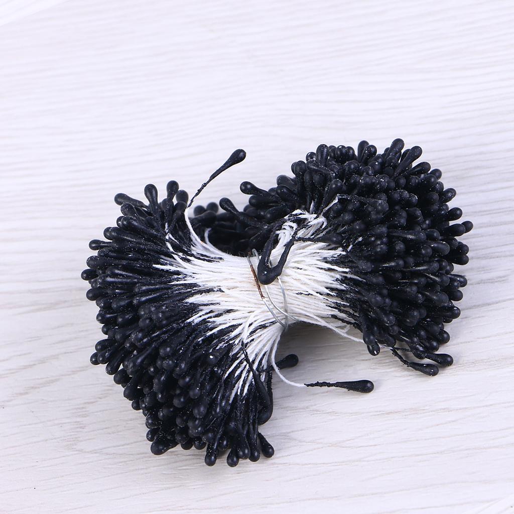 400Pcs Artificial Pearl Floral Stamens Double-Ended Vivid Realistic Stamens for Flower Making Craft Projects Decorations