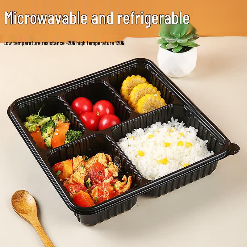 BAILOCK Disposable 5-Compartment Meal Prep Containers with Lids