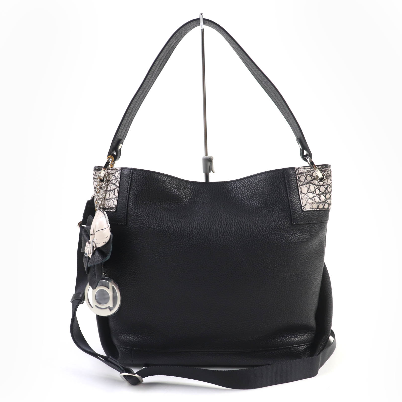 

BEAUGRAND Shoulder Bag Crocodile leather 2-way handbag with JRA tag black Used