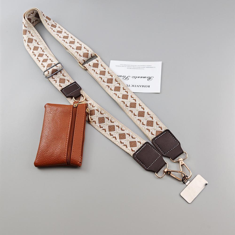 Crossbody Mobile Phone Lanyard With Universal Gasket Cell Phone Strap Zipper Wallet For Women's Bag Coin Purses Earphone Case