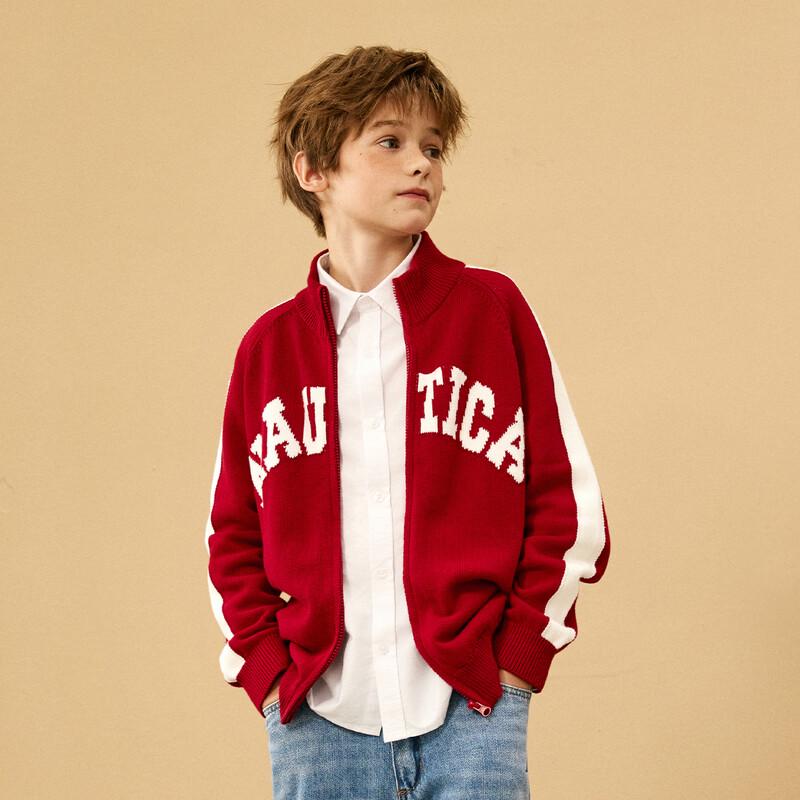 NAUTICA Kids Retro Jacquard Cotton Knit Zip Cardigan