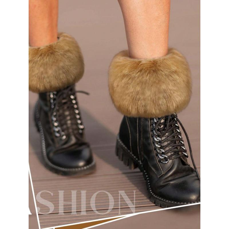 1 Pair Faux Fur Short Wrist Cuff, Elegant & Cute Fingerless Arm Warmer Sleeve For Women, Suitable For Daily Wear, Party, New Year Events