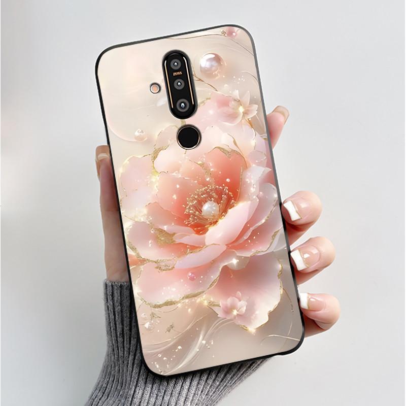 Case For Nokia 8.1 Plus X71 Phone Case Luxury Fashion Butterfly Flowers Black Soft Slim Silicone Cover For Nokia 8.1plus Casing