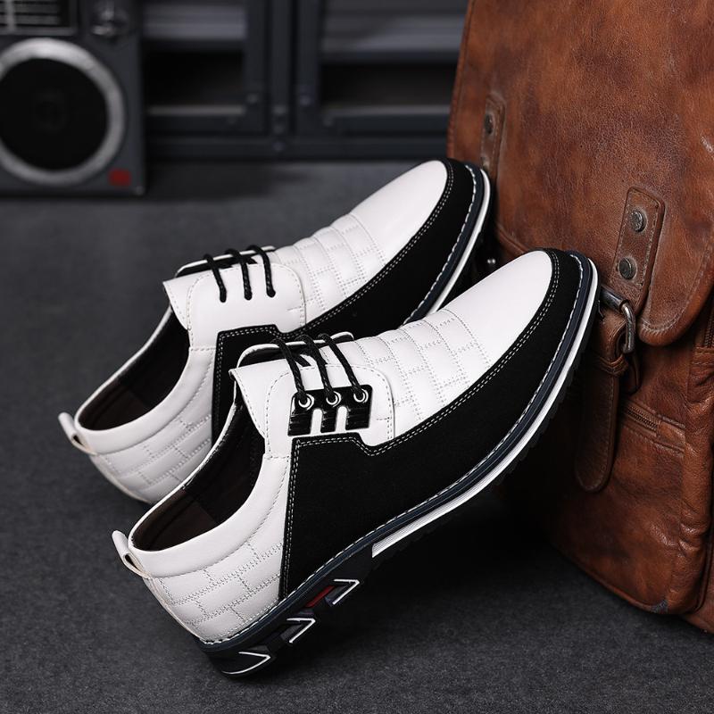 

Autumn Winter Casual Shoes Korean Style Trendy Black Bottom Men s Business Leather Shoes Lace-Up Leather Shoes Simple stylish 38