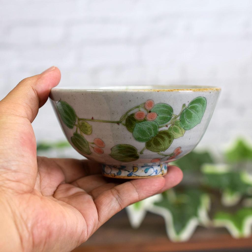 Waza no Kura Stylish Kutani Ware Rice Bowl, Sankirai Ceramic Bowl, Premium Brand, Made in Japan, Perfect as a Birthday Gift, 60th Birthday, 70th Birth