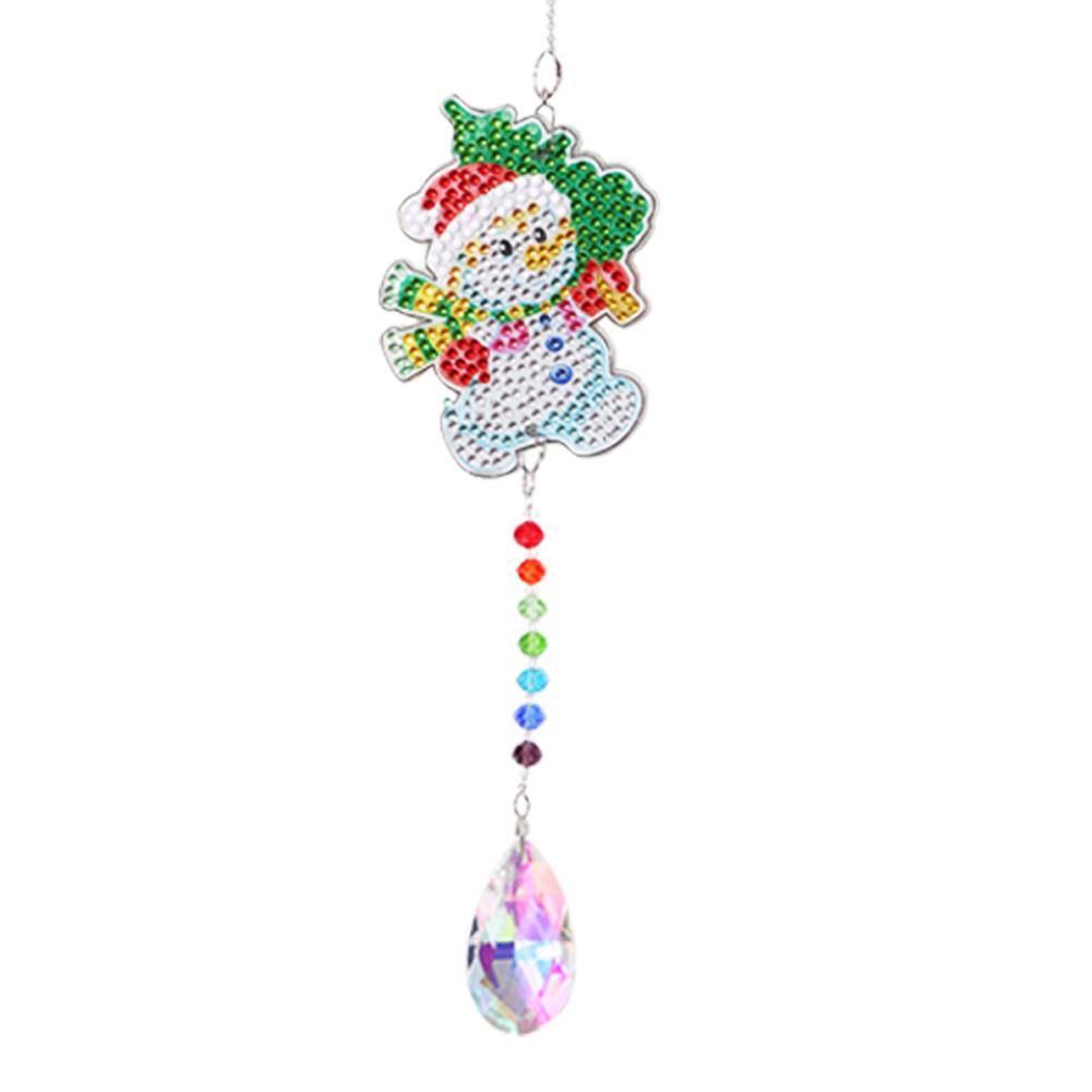 Acrylic Diamond Mosaic Wind Chime Homemade Hanging Pendant Art Mosaic Kit Rhinestone Picture Hanging Decorations