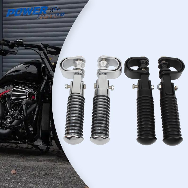 Motorcycle Highway Foot Pegs 1" 1-1/4" Engine Guard Clamp Footrest Pedal Universal For Harley Touring Softail Sportster XL Dyna