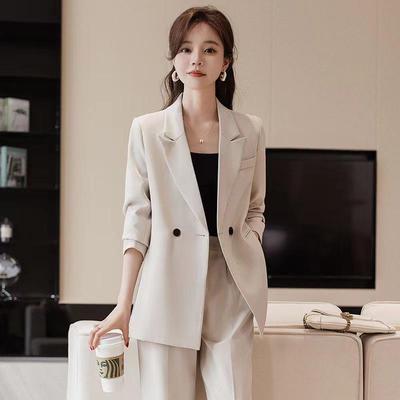 Women's 2026 Spring/Summer Casual Suit Set: Professional & Stylish Jacket with Pants