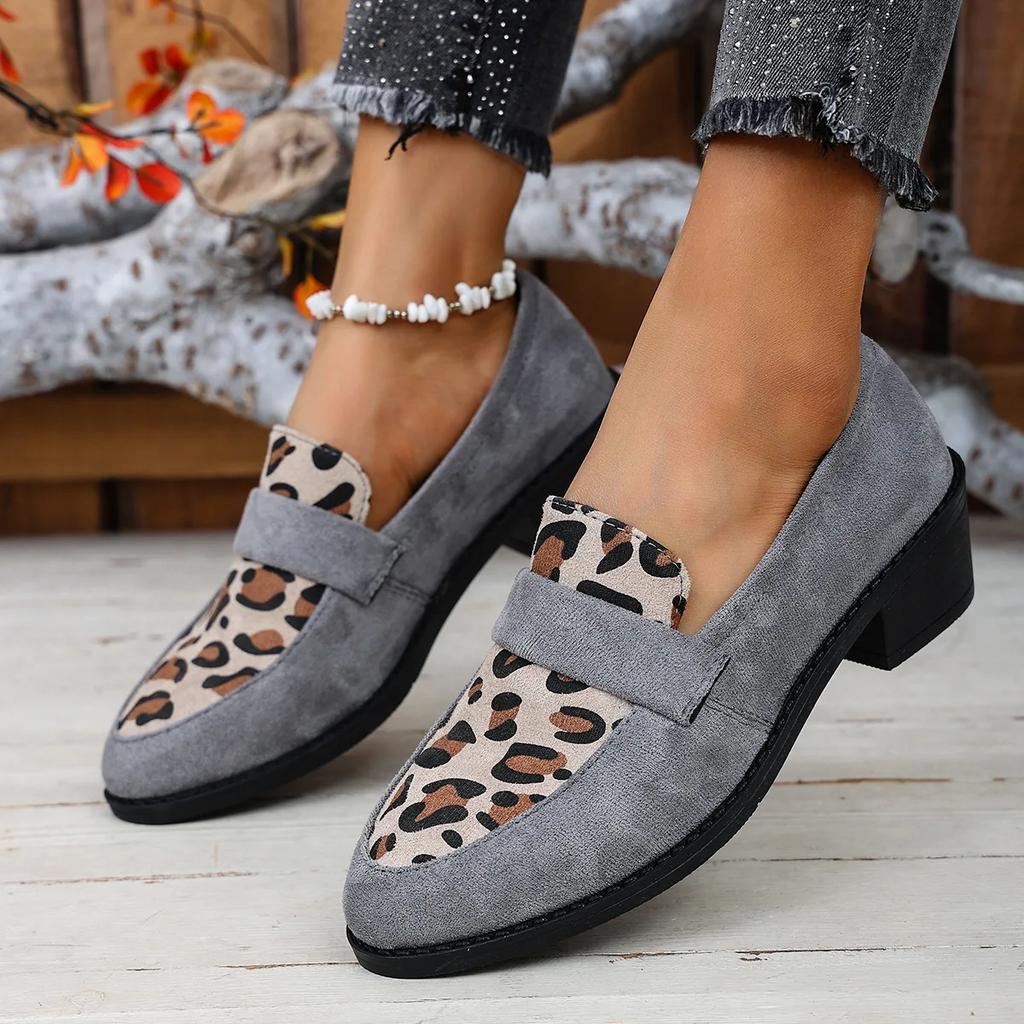 Fashion Women Shoes Leopard Splicing Flat Casual Shoes Brand Slip On Loafers Vulcanized Shoes Walking Single Sneakers Women 2025