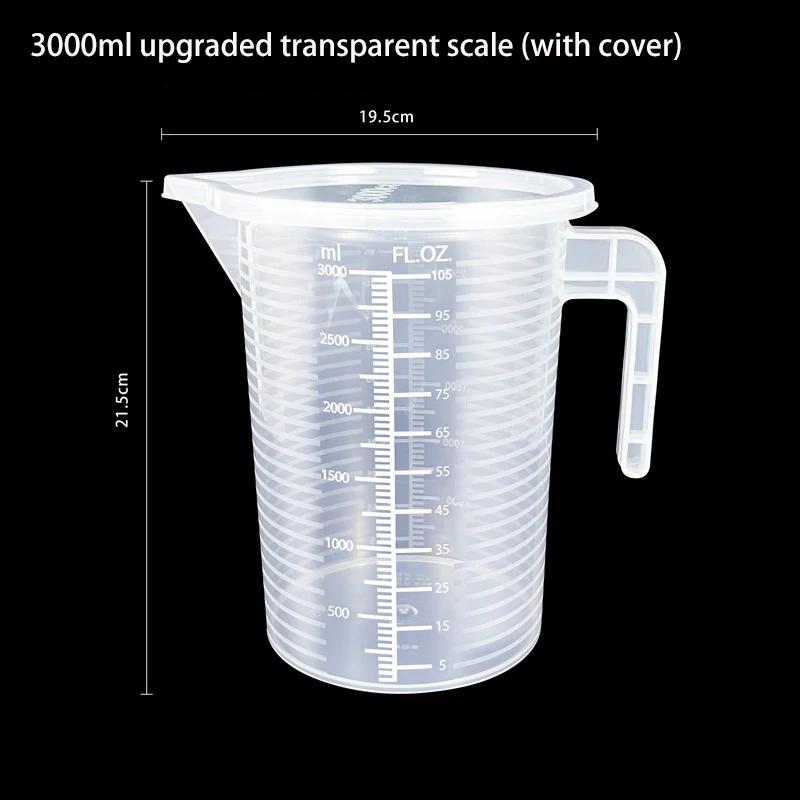 100-5000ml Plastic Measuring Cup with Lid Graduated Liquid Container Kitchen Clear Baking Measuring Tools High Volume