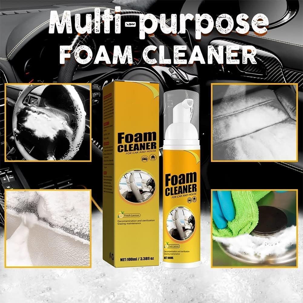 Car Magic Foam Cleaner, Neat Freaks Multipurpose Foam Cleaner, All Purpose Rinse Free Foam Spray Cleaner,Neat Freaks Car Restoring Spray,Towel+Sponge