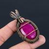 Kashmiri Red Ruby Gemstone Pure Copper Wire Wrapped Handmade Jewelry Pendant