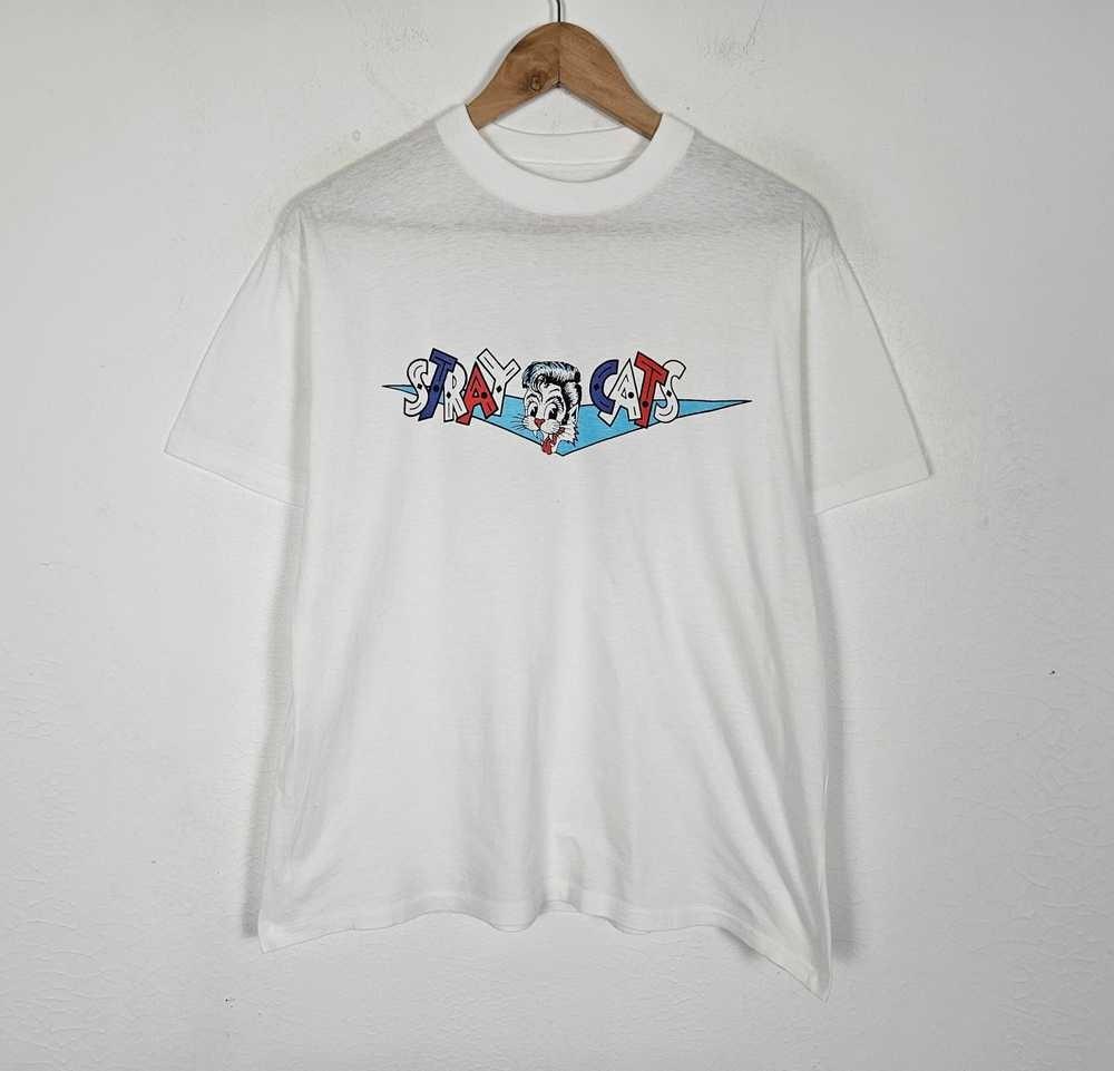 Stray Cats Band Punk Tee White Cotton Tshirt Full size S5XL CS94 Unisex T-Shirt XL