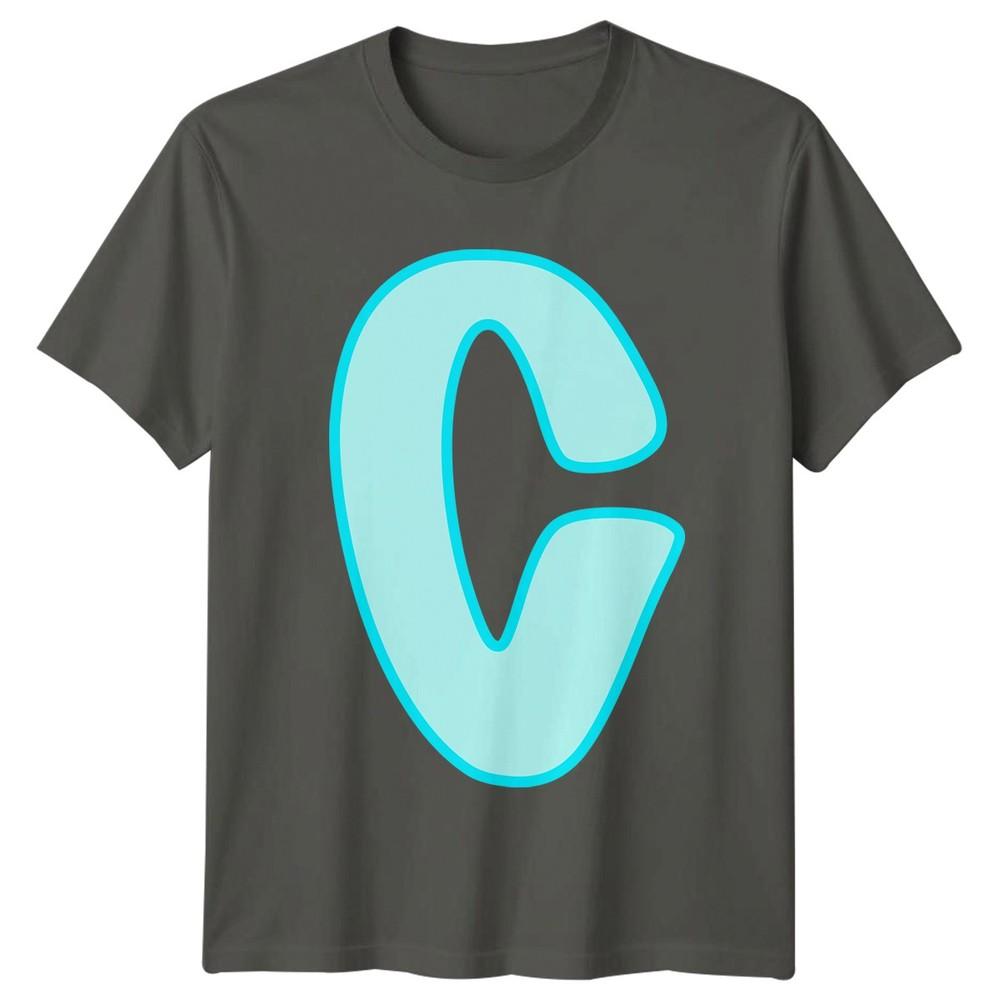 C Initial Letter Alphabet Unisexs TShirt Unisexs Tee Graphic Unisex Top S