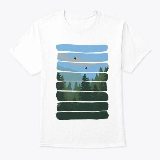 I Love Hiking In A Forest Wilderness T shirt Made in the USA Size S to 5XL 3XL