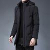 Men's Winter Mid-length Casual Thickened Hooded Detachable Warm Cotton Jacket for Middle-aged Men Winter Cotton Jacket