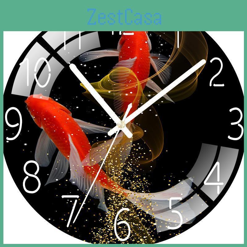 Wall Digital With Low Clock Noise 30cm12inch Goldfish Wall Clock Quartz Clock Quiet Silent Simple Clock For Home Decor Children Room