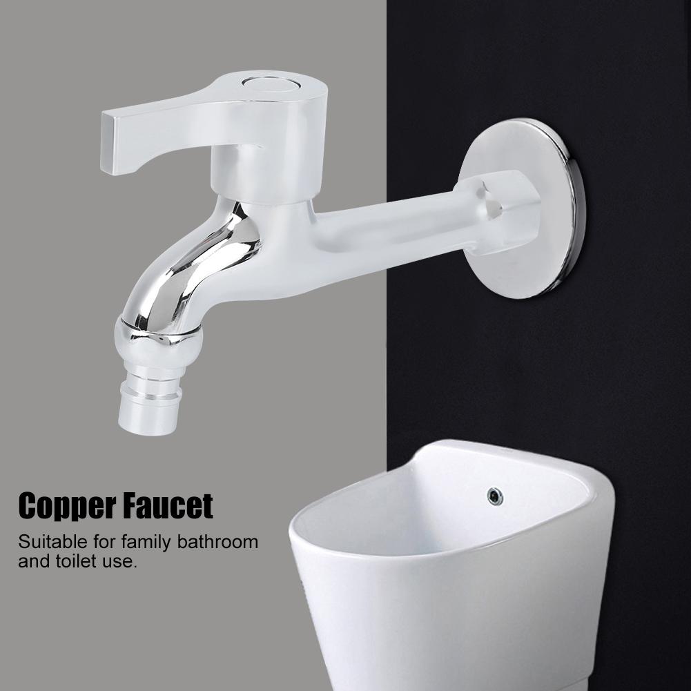 G1 2in Copper Electroplating Single Cold Faucet Washing Machine Faucet Tap for Home UseLong Type 49213
