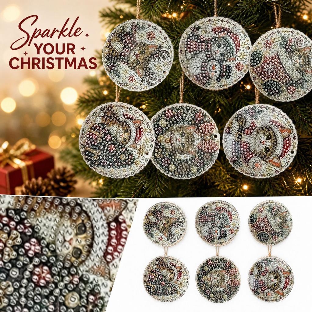 6 Pack Christmas Wooden Ornaments for Holiday DIY