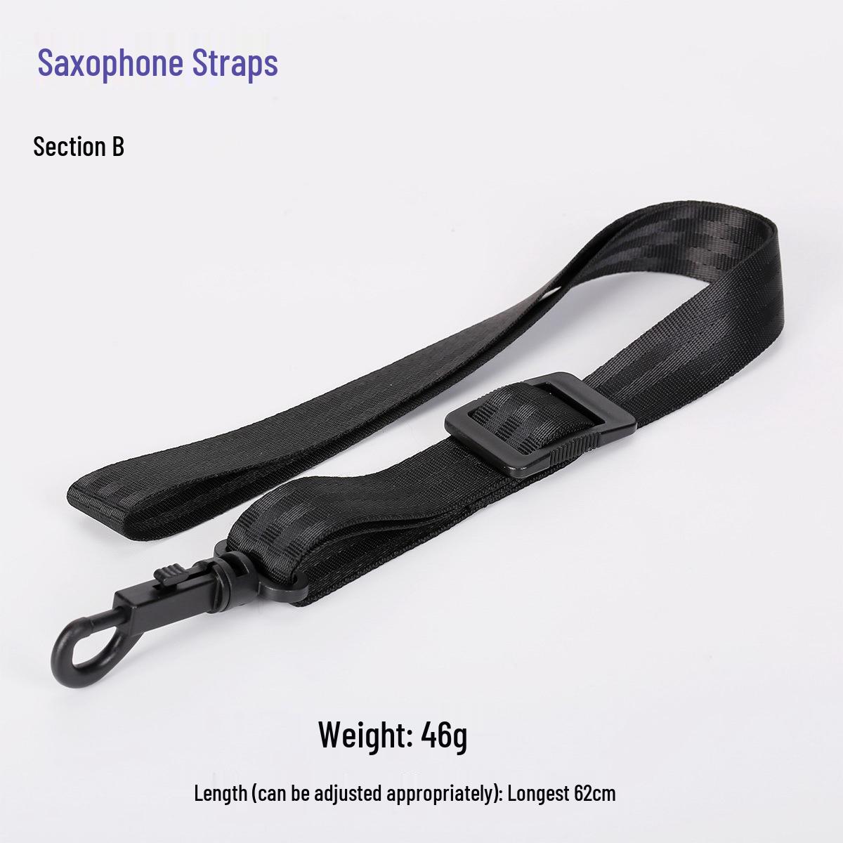 High-Quality Padded Leather Saxophone Strap for Alto, Tenor, and Soprano