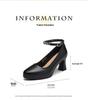 Red Dragonfly Women's Chunky Heel Mary Janes - Summer Casual Genuine Leather High Heels.