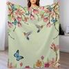 Cartoon Bow Tie Checkered Design Fleece Blanket Playful Kawaii Style Soft Warm Throw Interior Decoration Bedding Cover For Home