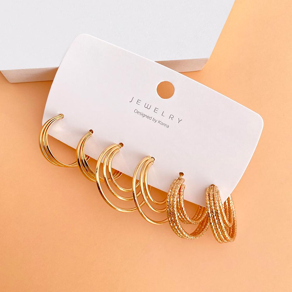 2023 Women's Temperament Earring Stud Set Simple Style Luxury Multicolor Matching Women's Jewelry