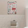 1pc Christmas Rules Humorous Vintage Tin Sign - Easy - Hang Wrought Iron Metal Wall Art for Home & Bar Holiday Decor, Ideal Gift