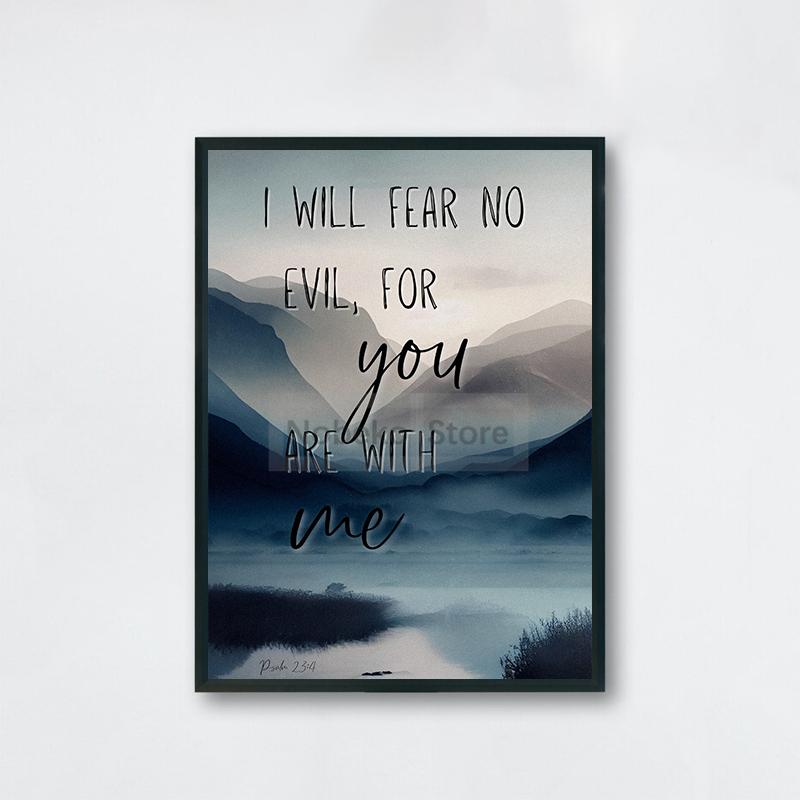 Watercolour Christian Psalm Poster Watercolor Landscape Bible Prints Canvas Painting Wall Art Pictures Home Room Modern Decor