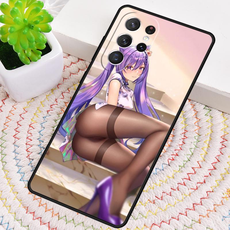 Keqing Genshin Impact Silicone Phone Case For Samsung Galaxy note 10 pro S26 S25 S24 S23 S22 S21 Plus S25Ultra Capa Cover