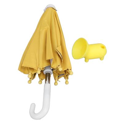 Phone Sun Umbrella Cute Portable PVC and Metal Phone Umbrella Sun Blocker Cover for Fishing Yellow