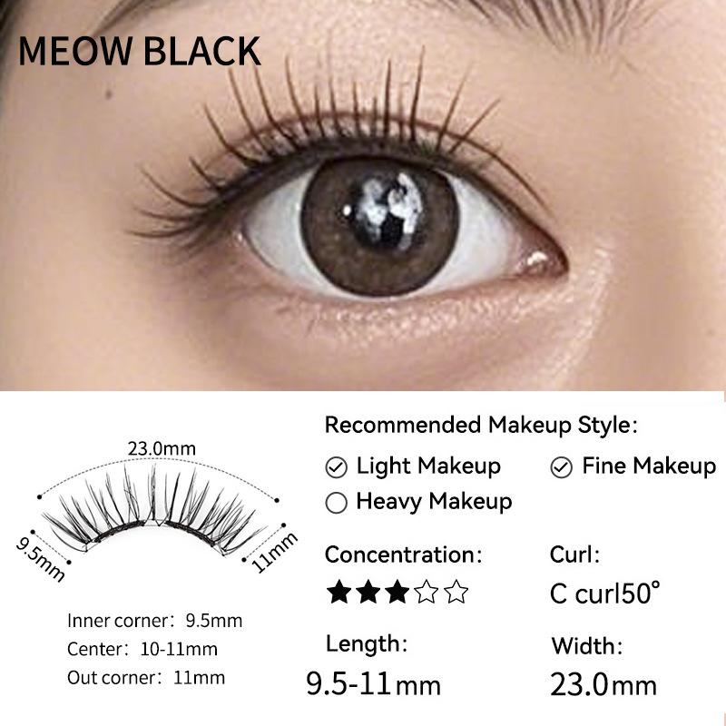 Natural Soft 3D Magnetic False Eyelashes Kit with Magnetic Clip Reusable Easy-On Eyelashes