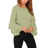 European & American Polka Dot Bell Sleeve Plus Size Chiffon Blouse