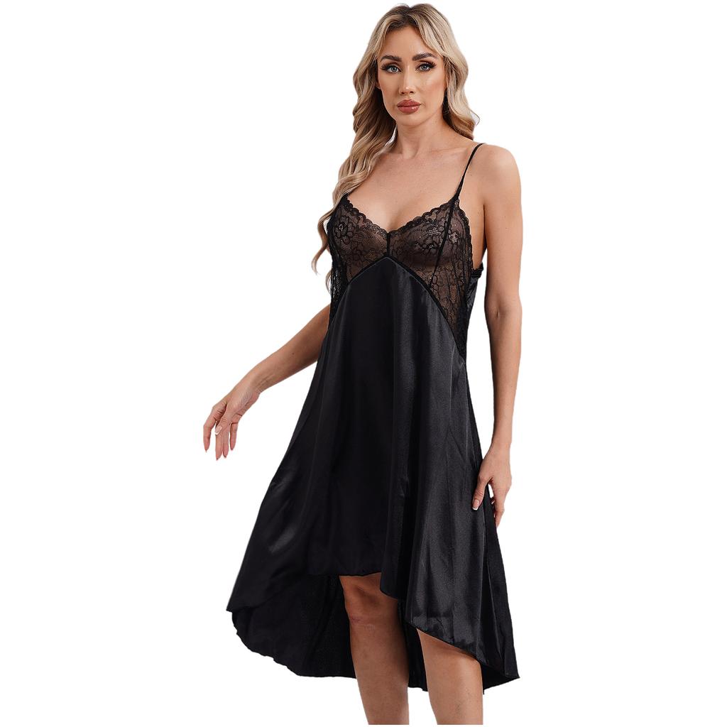 Lenjerie din satin de mătase pentru damă, cu bretele spaghete, rochie de noapte, fără mâneci, lenjerie de noapte babydoll, cămașă de noapte, îmbrăcăminte pentru acasă
