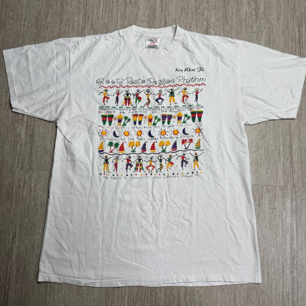 Vintage 90s Singe Stitch Oneita Shirt USA Rasta Reggae Key West Florida XL Unisex T-Shirt