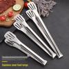 Stainless Steel Multipurpose Food Tongs - Heat Resistant, Ideal for Bread, Barbecue, Hotel Steak, and All-Steel Cooking.