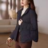 Year Literary and Retro Lightweight Down Jacket Women's Short Stand-up Collar, Thin and Warm White Duck Down Mother Outfit, Middle-aged and Elderly