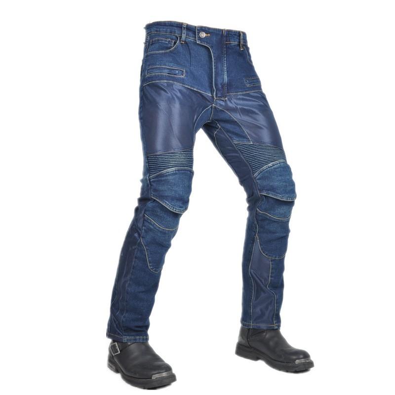 Mens Breathable Mesh Motorcycle Jeans Riding Pants Stretch Abrasion Resistant Biker Trousers