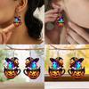 Colorful Themed Halloween Cartoon Ghost Pumpkin Pattern Women Earrings Acrylic