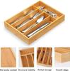 Bamboo Storage Box: 5-Compartment Cutlery and Silverware Tray for Kitchen or Bedroom