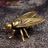 New 1Piece Mini Brass Fly Insect Ornament Miniature Statue Vintage Craft Metal Insects Animal Figurine Home Office Desktop Decor