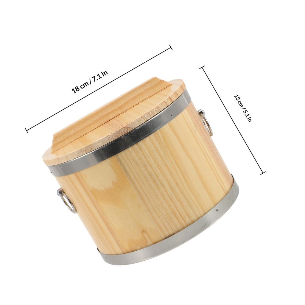Secchio Rotondo in Legno per Riso Contenitore per Sushi Barile per Riso Cotto Contenitore Leggero per Alimenti Accessorio da Cucina